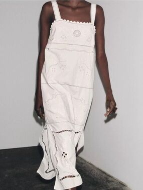 Zara | ZW Collection Embroidered Stitch Dress NWT